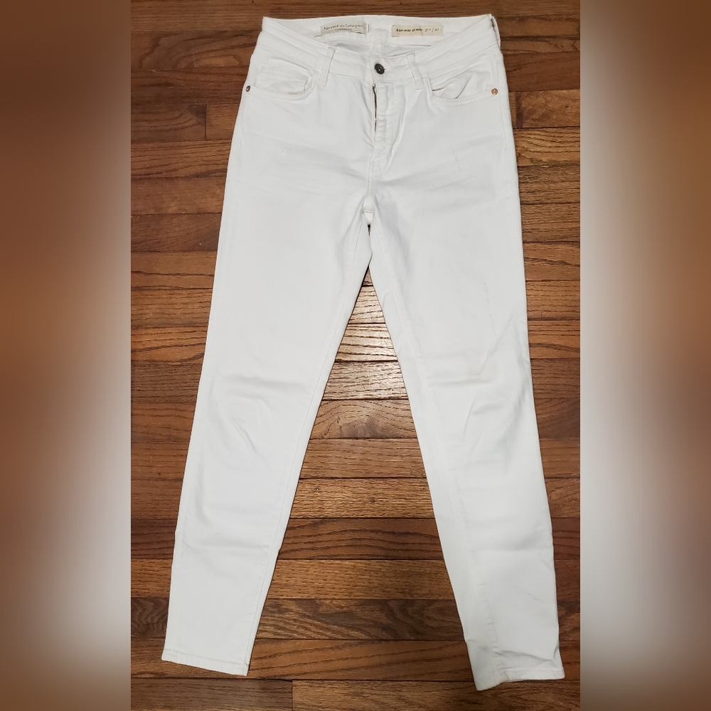 Anthropologie White Distressed Denim